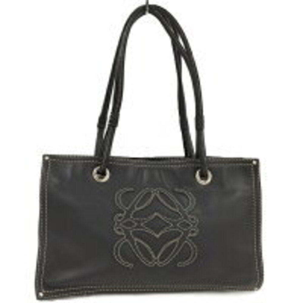 LOEWE Anagram Leather Tote Bag Black